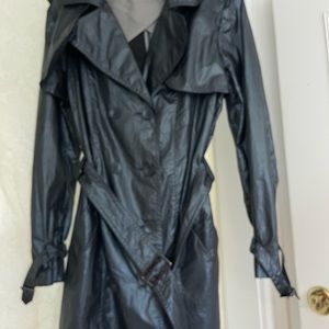 Beautiful Lafayette 148 Trench Coat Metallic Blue
